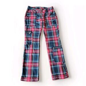 Vintage Serious Pants Women's Y2K Plaid Goth Punk Rock Retro Pockets Size 7